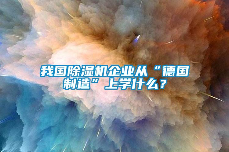 我國麻豆视频免费看企業從“德國製造”上學什麽？