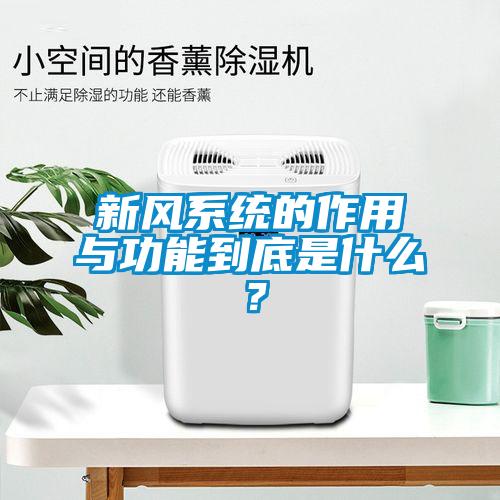 新風係統的作用與功能到底是什麽？